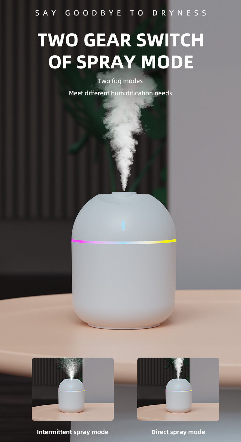 270ml USB Aroma Humidifier with LED Night Light & Auto Shut-Off