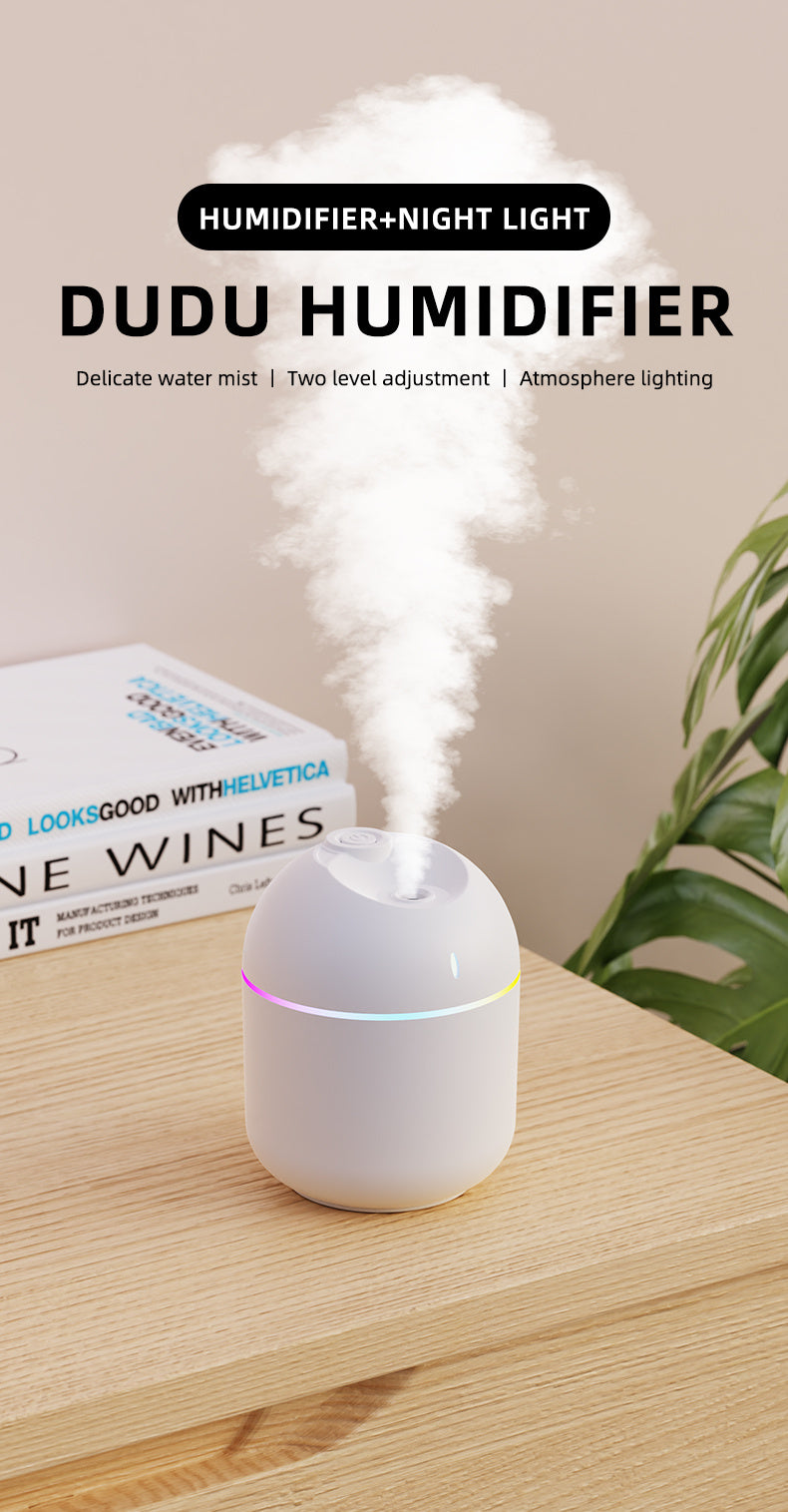 270ml USB Aroma Humidifier with LED Night Light & Auto Shut-Off