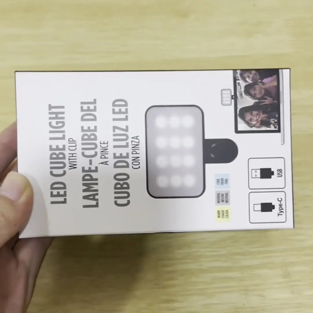 Mini Clip-On Selfie Fill Light — Rechargeable, 3 Brightness Modes