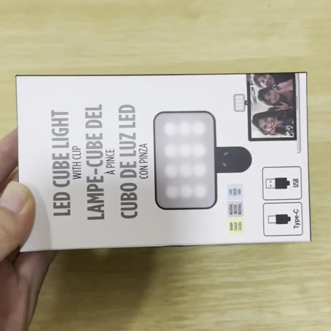 Mini Clip-On Selfie Fill Light — Rechargeable, 3 Brightness Modes