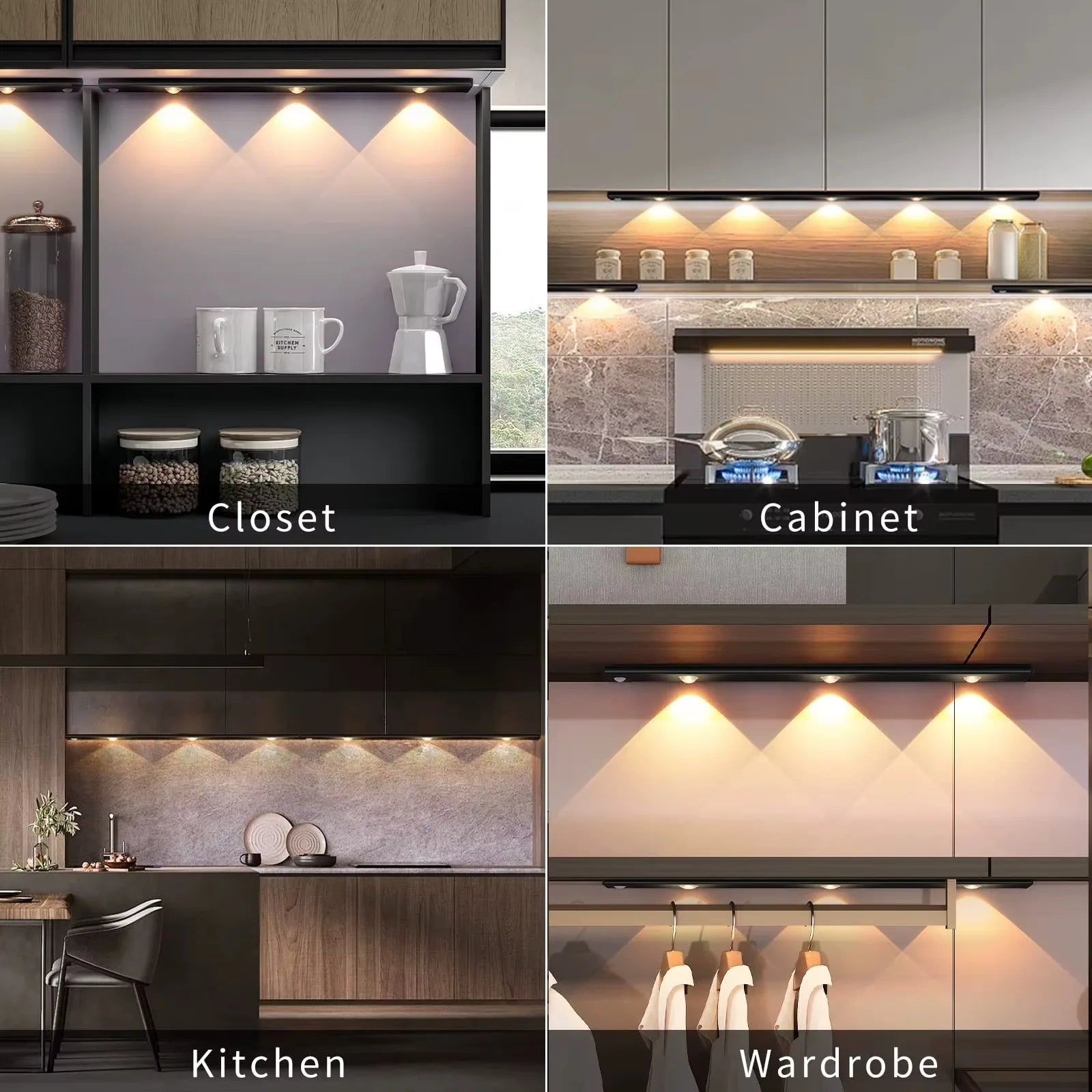 Ultra-Thin LED Under Cabinet Light with Motion Sensor — 3 Color Modes
