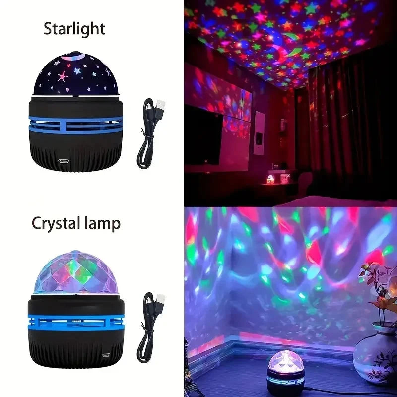 Star & Galaxy Projector with Ocean Wave Effect — 7 Color Patterns
