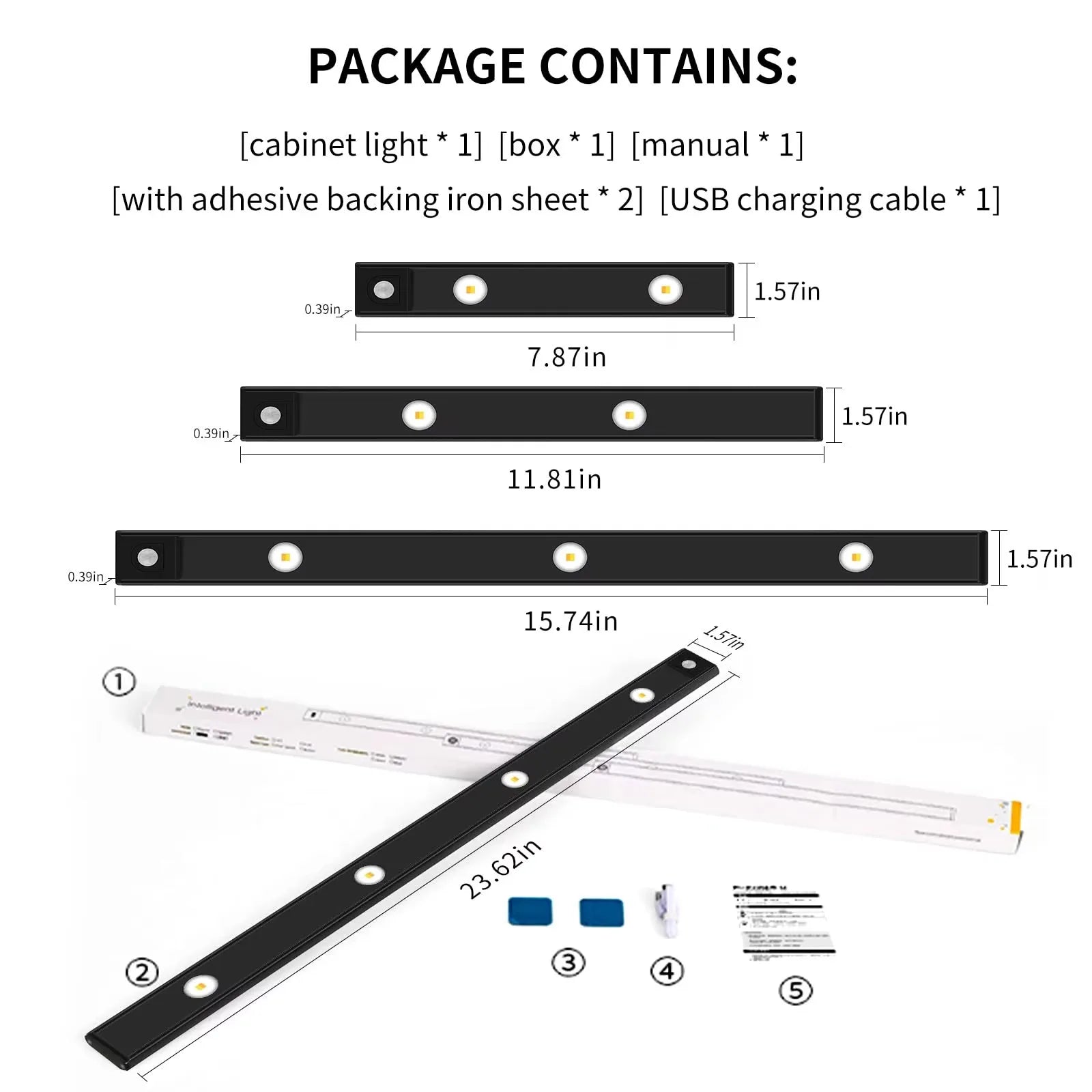 Ultra-Thin LED Under Cabinet Light with Motion Sensor — 3 Color Modes