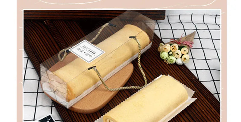 Clear Cake Box with Handle — Portable PET Plastic Gift & Cupcake Packaging (10 pcs)