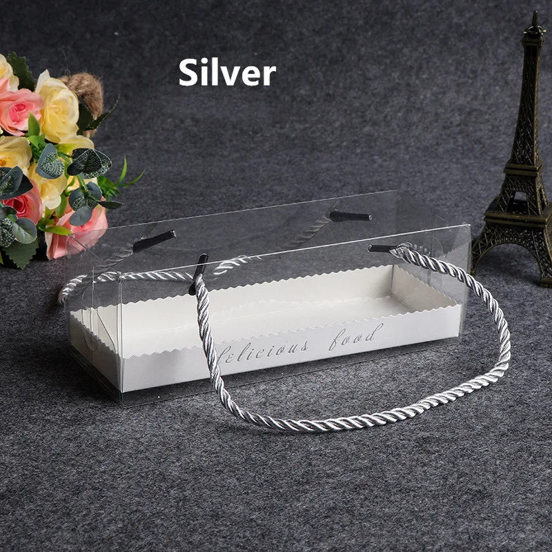 Clear Cake Box with Handle — Portable PET Plastic Gift & Cupcake Packaging (10 pcs)