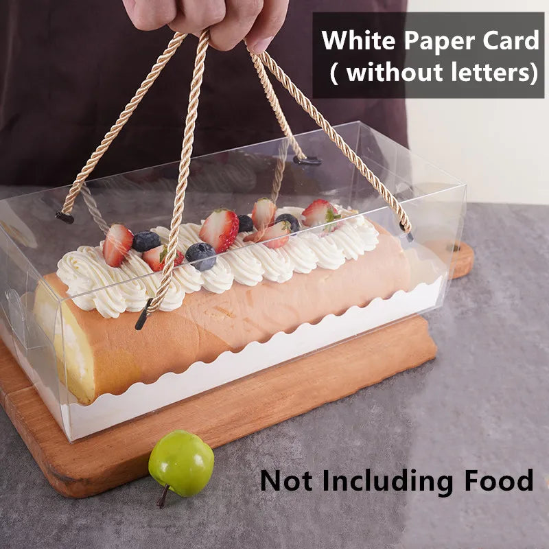 Clear Cake Box with Handle — Portable PET Plastic Gift & Cupcake Packaging (10 pcs)