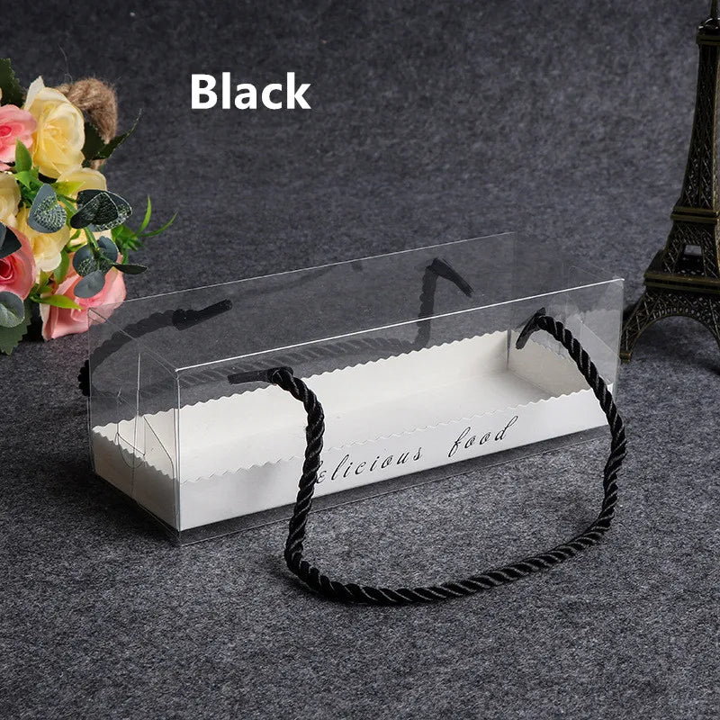 Clear Cake Box with Handle — Portable PET Plastic Gift & Cupcake Packaging (10 pcs)
