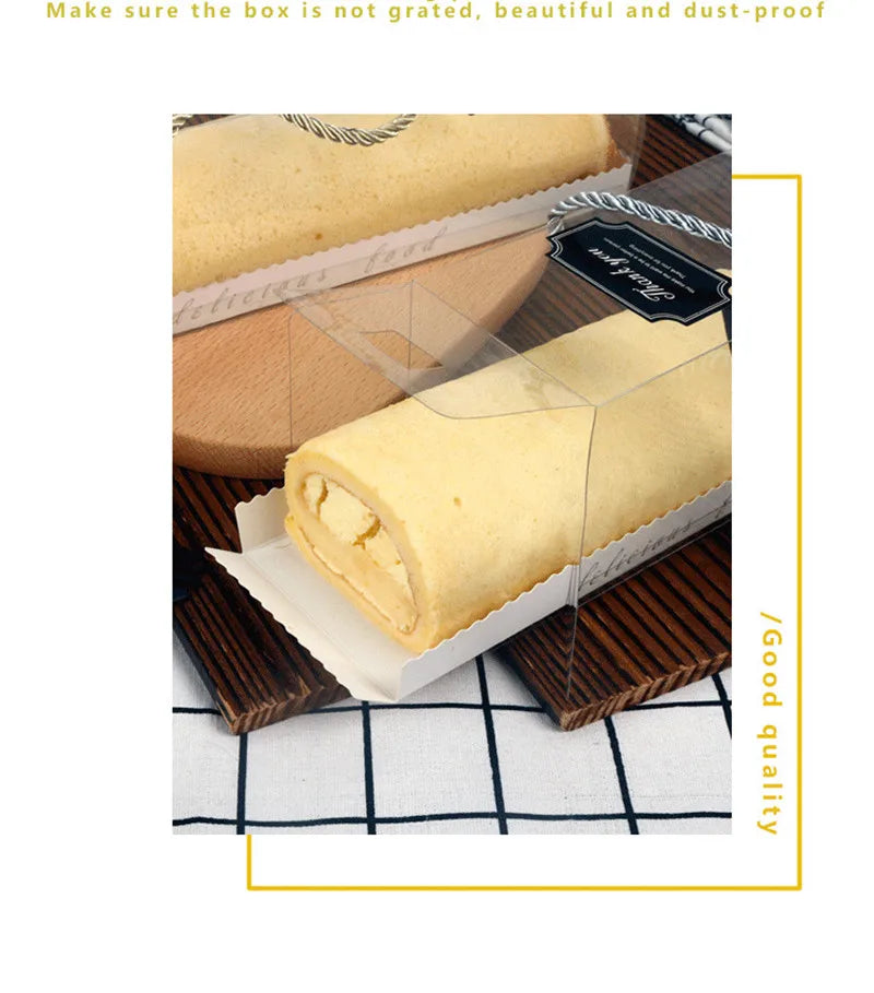 Clear Cake Box with Handle — Portable PET Plastic Gift & Cupcake Packaging (10 pcs)