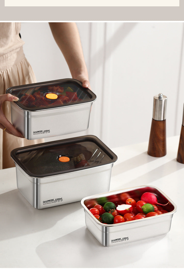 Extra Large Stainless Steel Food Storage Container with Sealed Lid