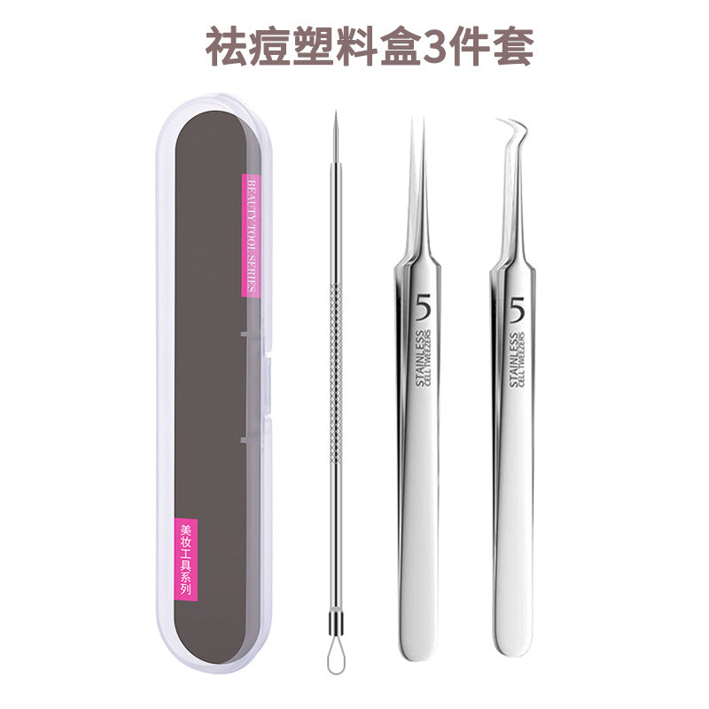 Professional Acne & Blackhead Removal Tool Set — Precision Tweezers & Extractor Kit