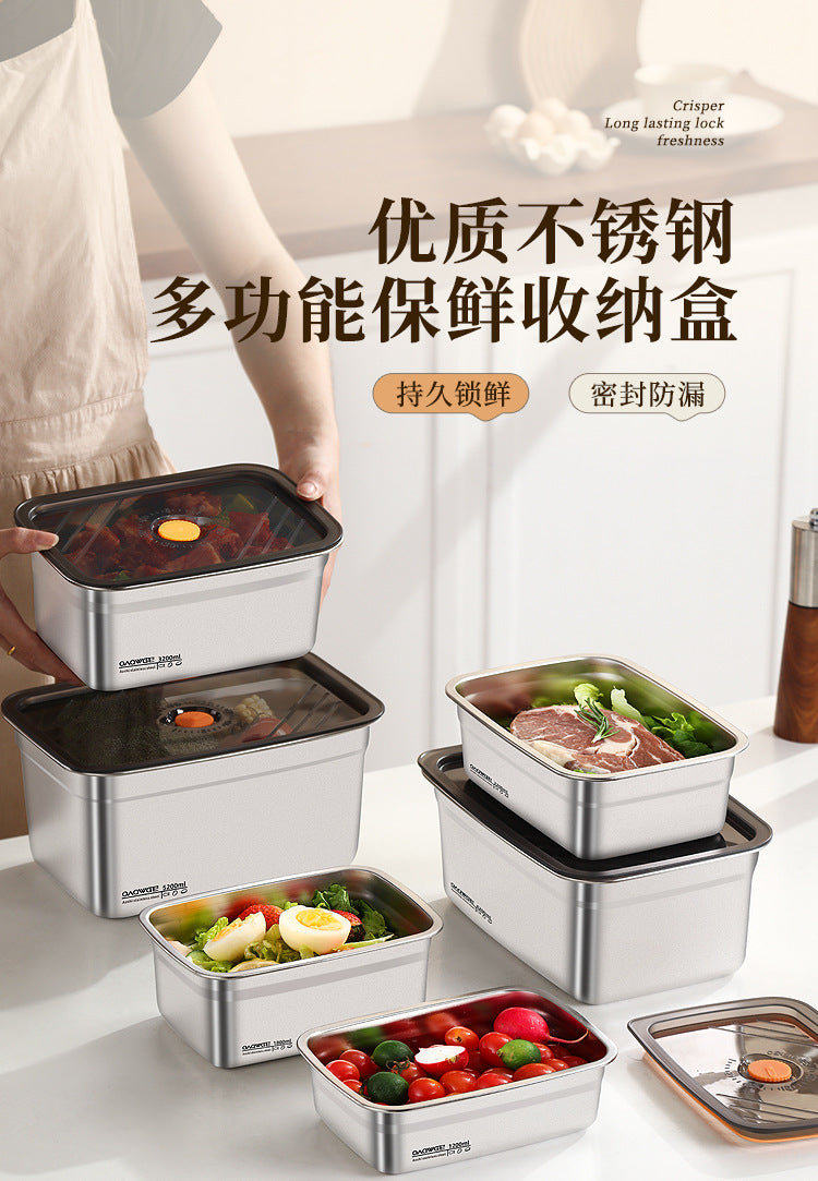 Extra Large Stainless Steel Food Storage Container with Sealed Lid