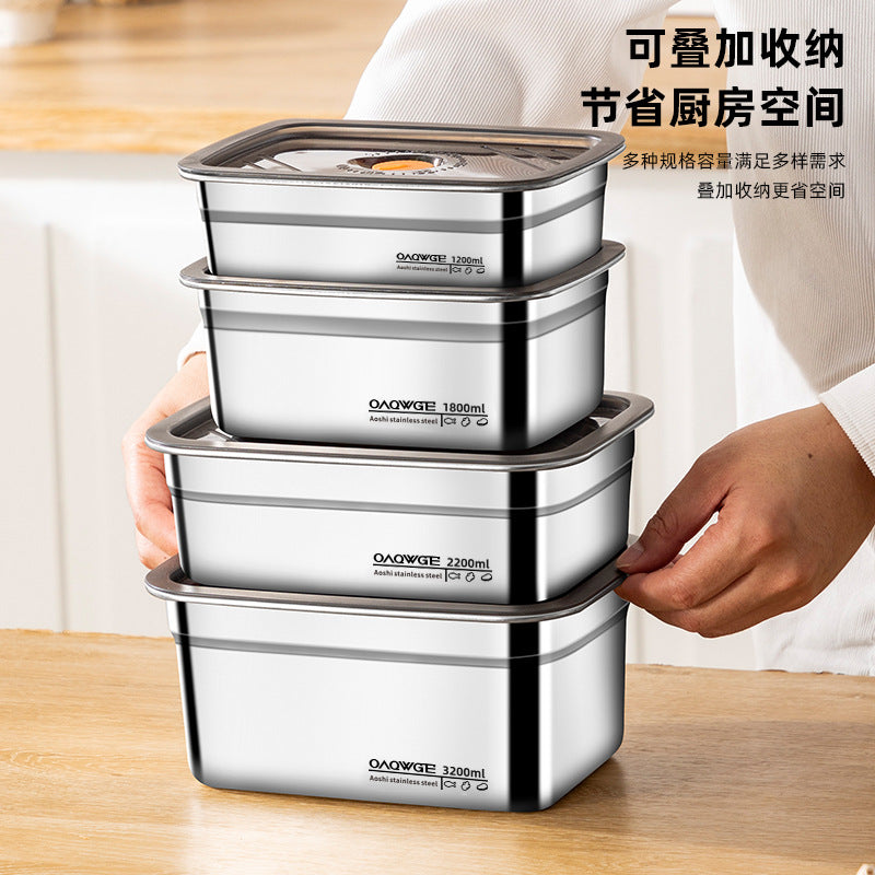 Extra Large Stainless Steel Food Storage Container with Sealed Lid