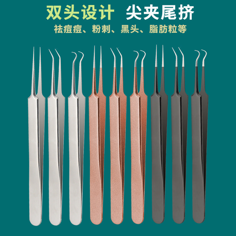 Professional Acne & Blackhead Removal Tool Set — Precision Tweezers & Extractor Kit