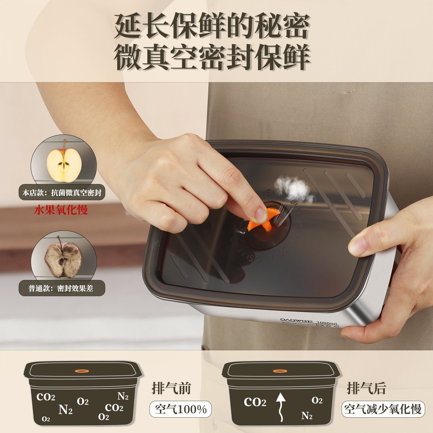 Extra Large Stainless Steel Food Storage Container with Sealed Lid