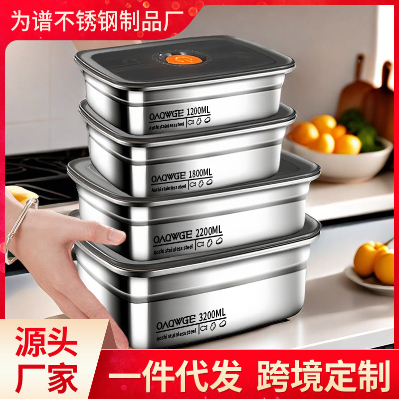 Extra Large Stainless Steel Food Storage Container with Sealed Lid