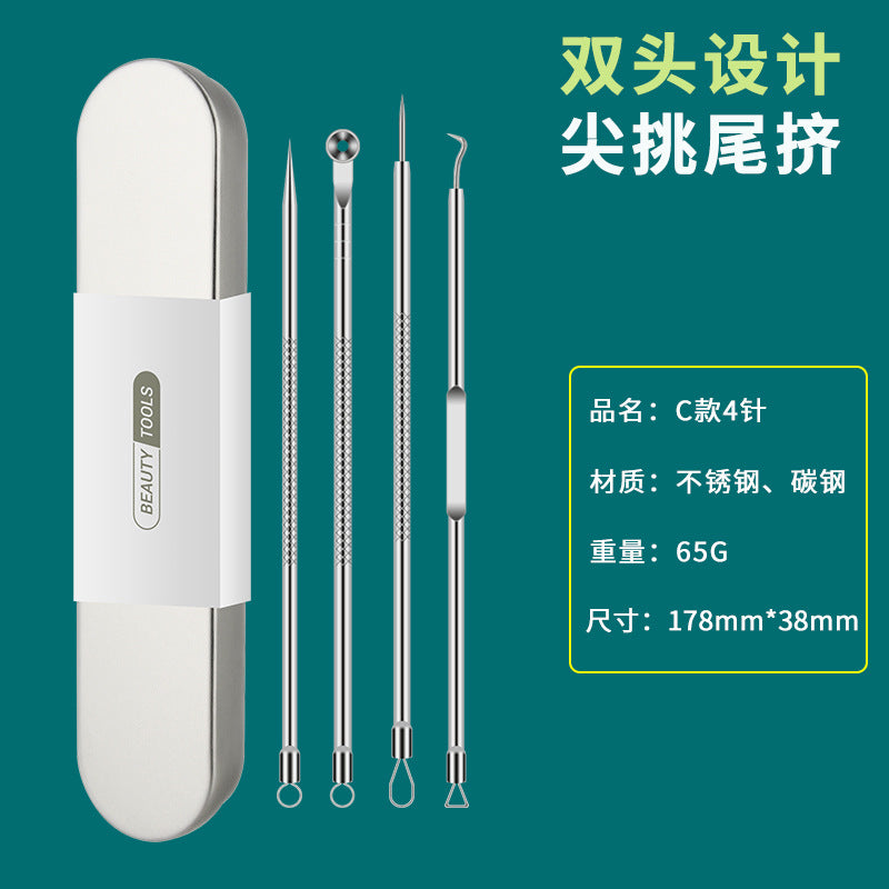 Professional Acne & Blackhead Removal Tool Set — Precision Tweezers & Extractor Kit