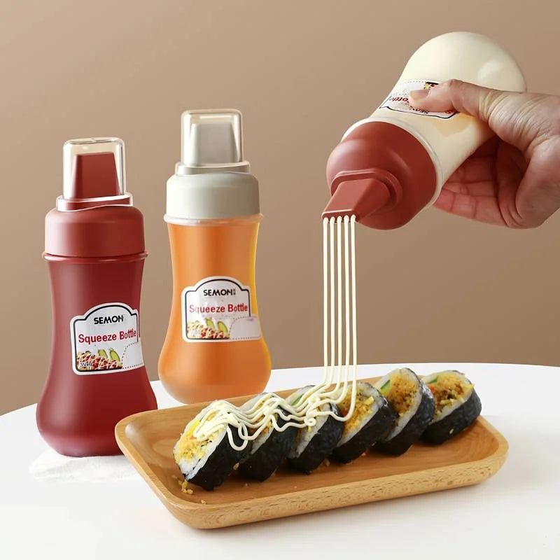 Leak-Proof Squeeze Sauce Bottles — Refillable Condiment Containers