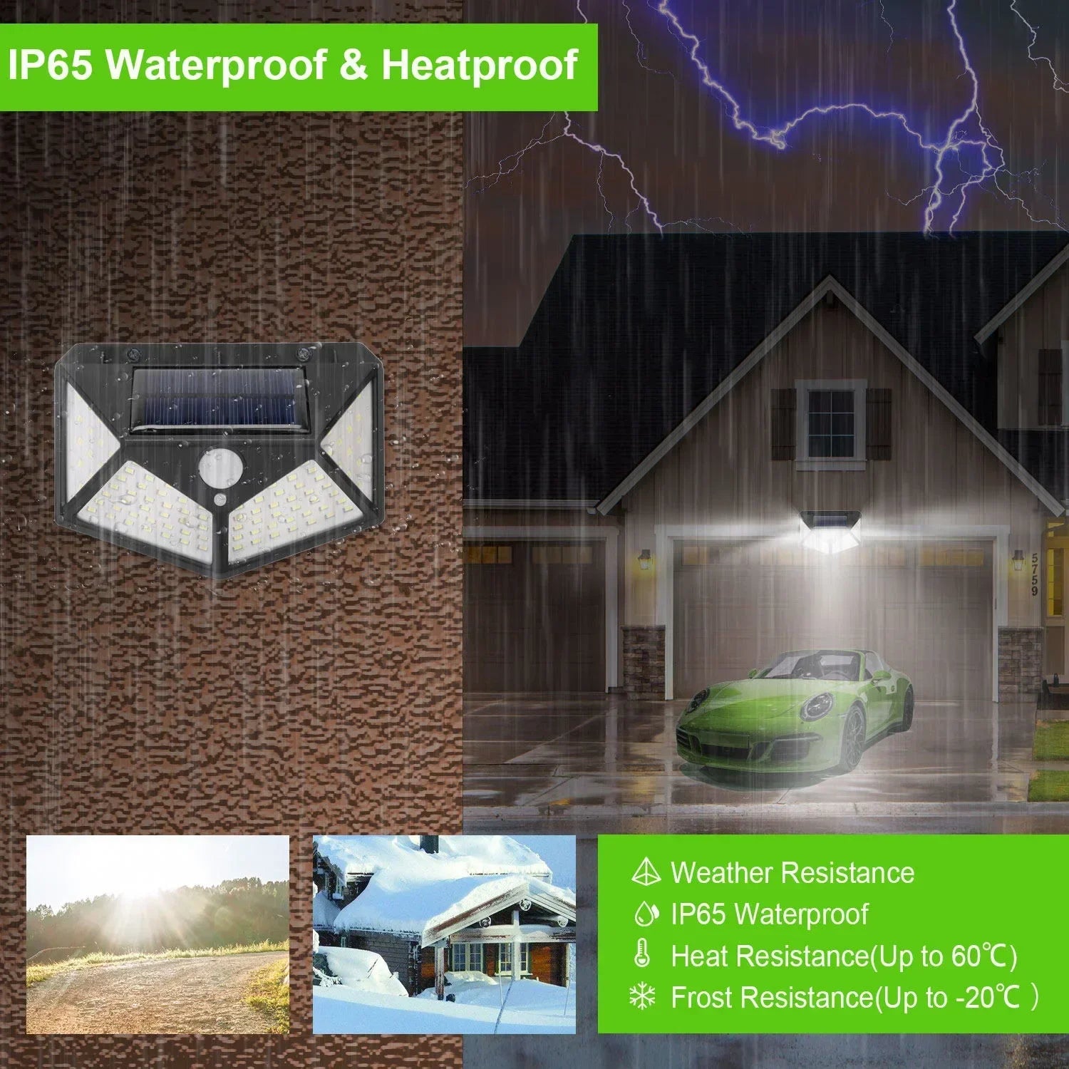 Solar-Powered Outdoor Spotlight with Motion Sensor