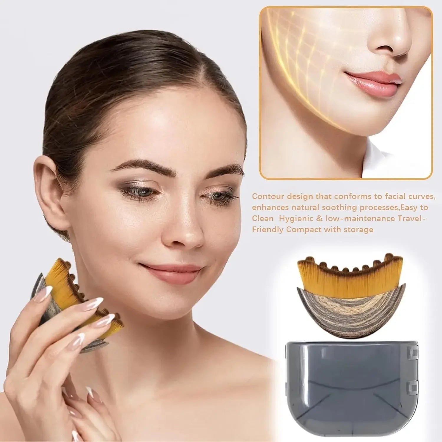 Lymphatic Drainage Face Sculpting Brush — Jawline & Chin Contour Massager