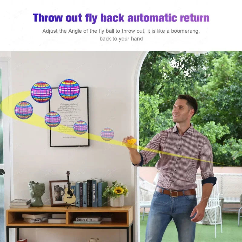 LED Flying Ball Toy — Gyroscopic Anti-Gravity Boomerang for Kids