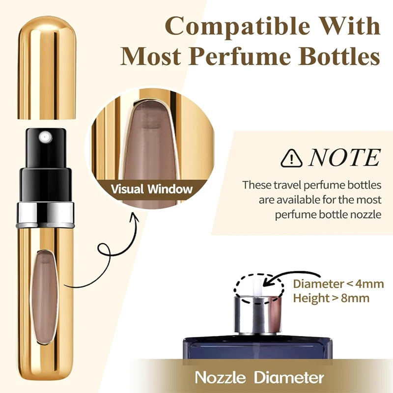 Mini Portable Perfume Atomizer Spray Bottle — 5ml Travel Size