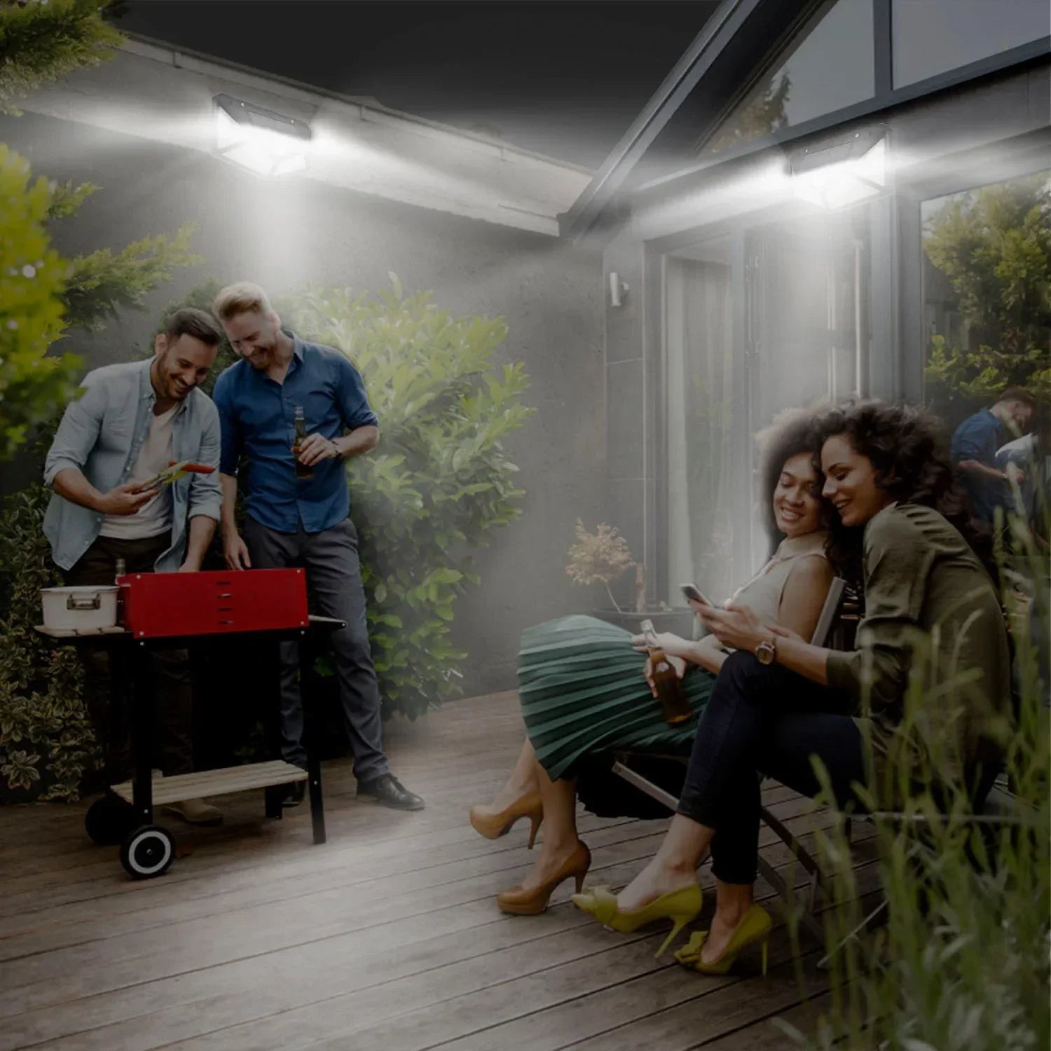 Solar-Powered Outdoor Spotlight with Motion Sensor