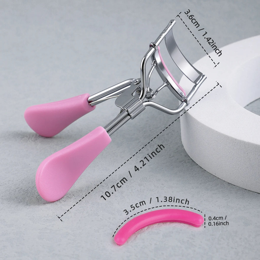 Portable Eyelash Curler with 15 Silicone Replacement Pads