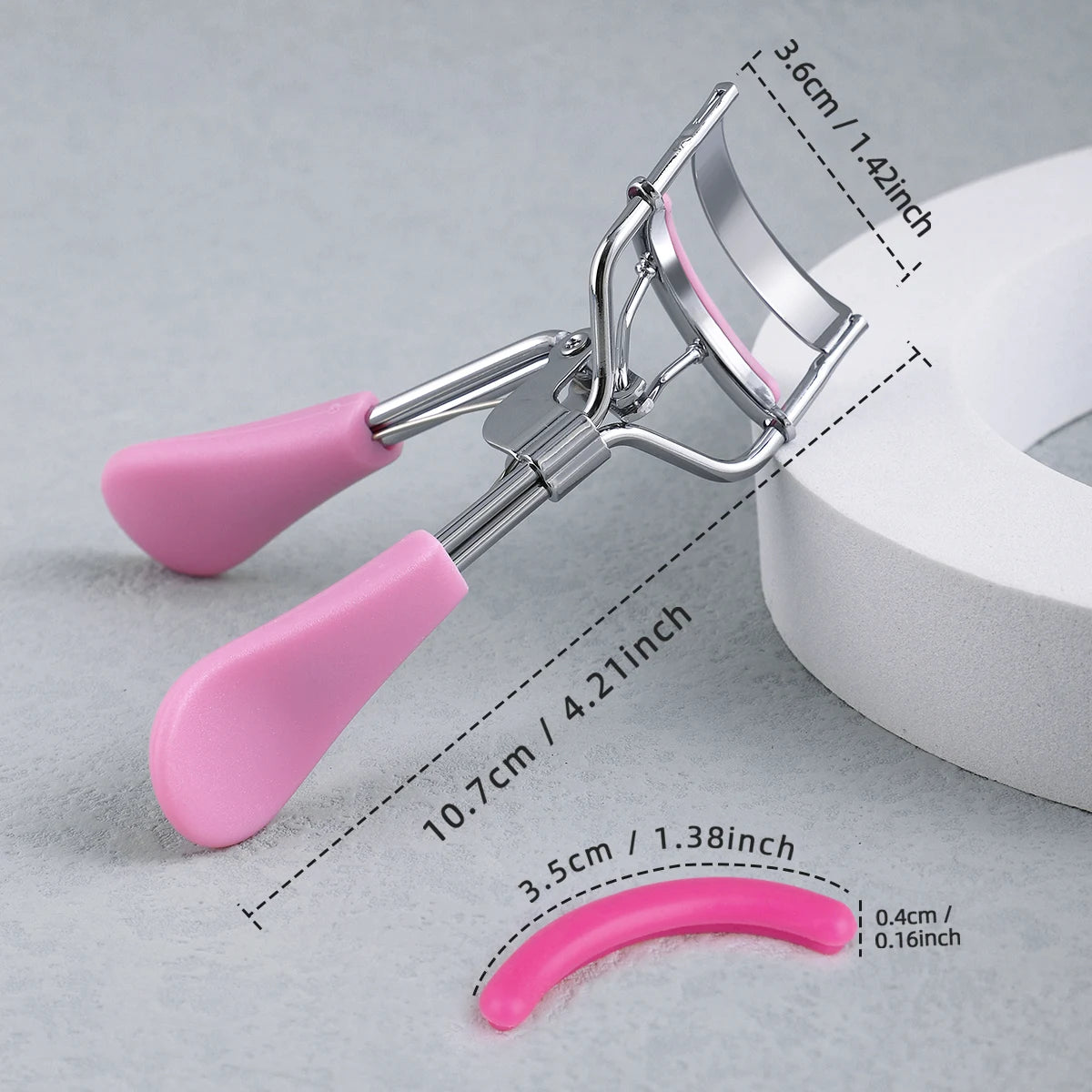 Portable Eyelash Curler with 15 Silicone Replacement Pads