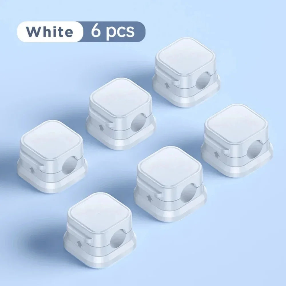 Magnetic Cable Organizer Clips — Wall-Mount Wire & Cord Holder for Desk & Home (1/3/6 pcs)