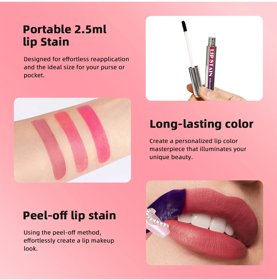 Long-Lasting Matte Lip Tint — Waterproof Peel-Off Formula