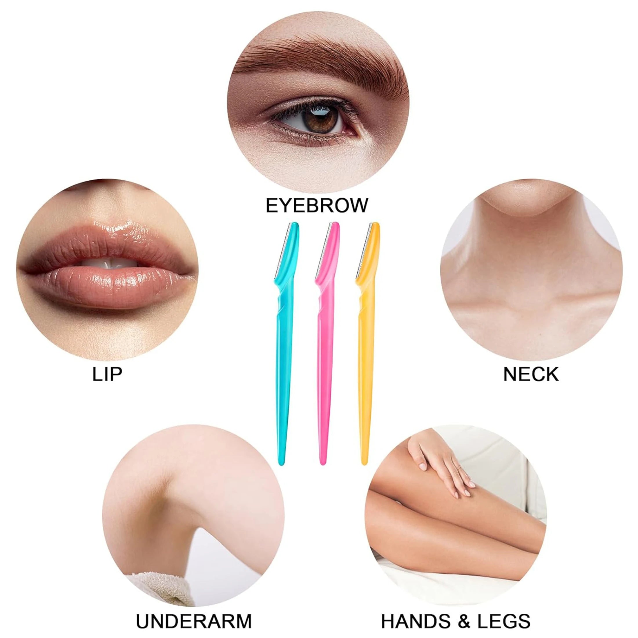 Precision Eyebrow & Face Razor Set with Protective Cover