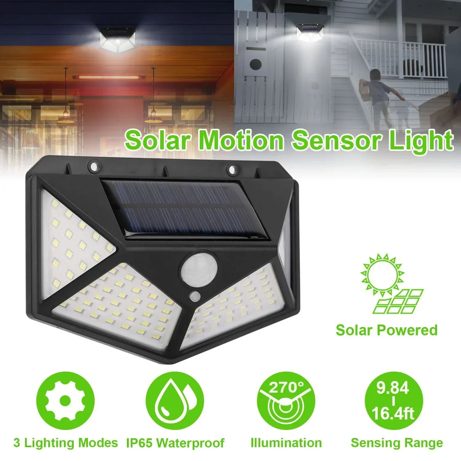 Solar-Powered Outdoor Spotlight with Motion Sensor