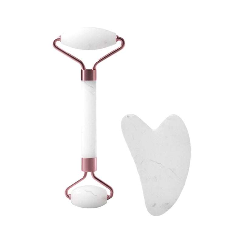 Jade Face Massager – Gua Sha Facial Roller for Skin Care & Anti-Aging