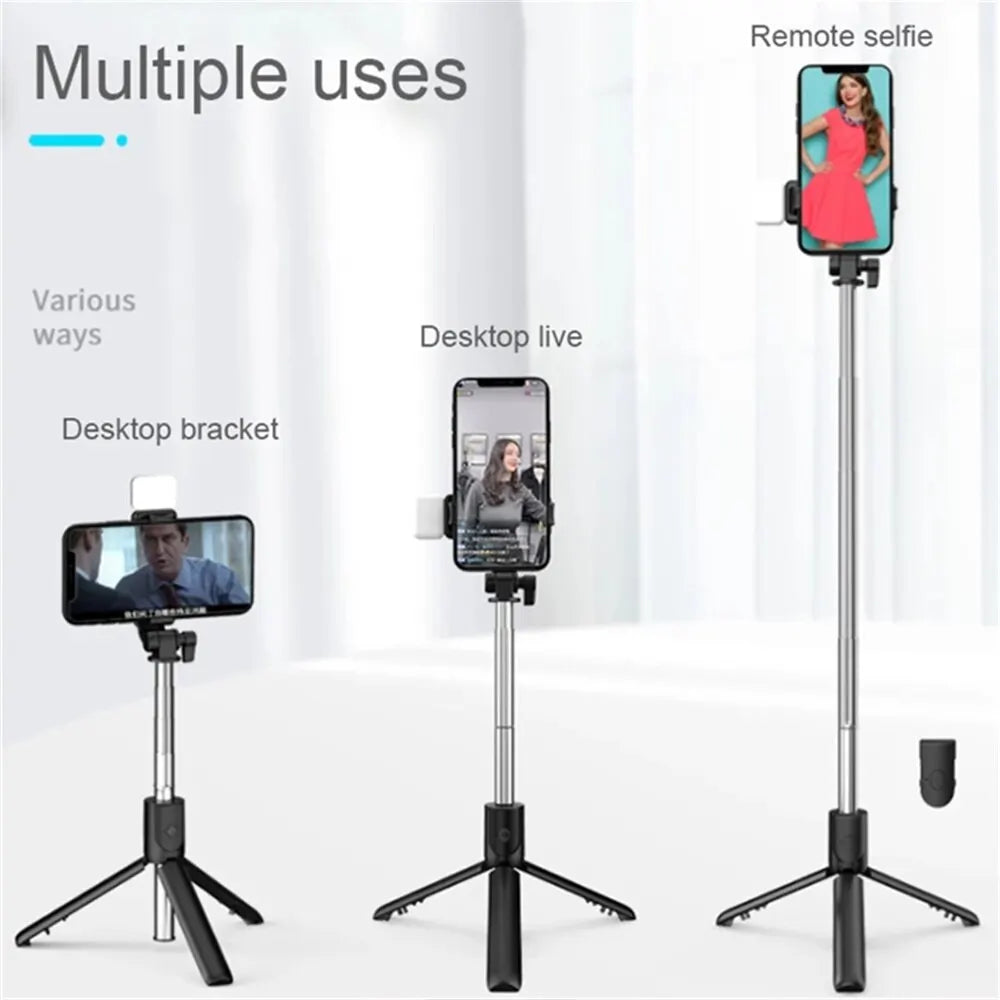 Bluetooth Selfie Stick Tripod with Remote & Fill Light