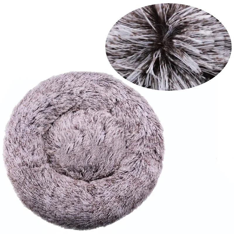 Plush Round Pet Bed – Warm Cozy Bed for Small & Medium Dogs and Cats