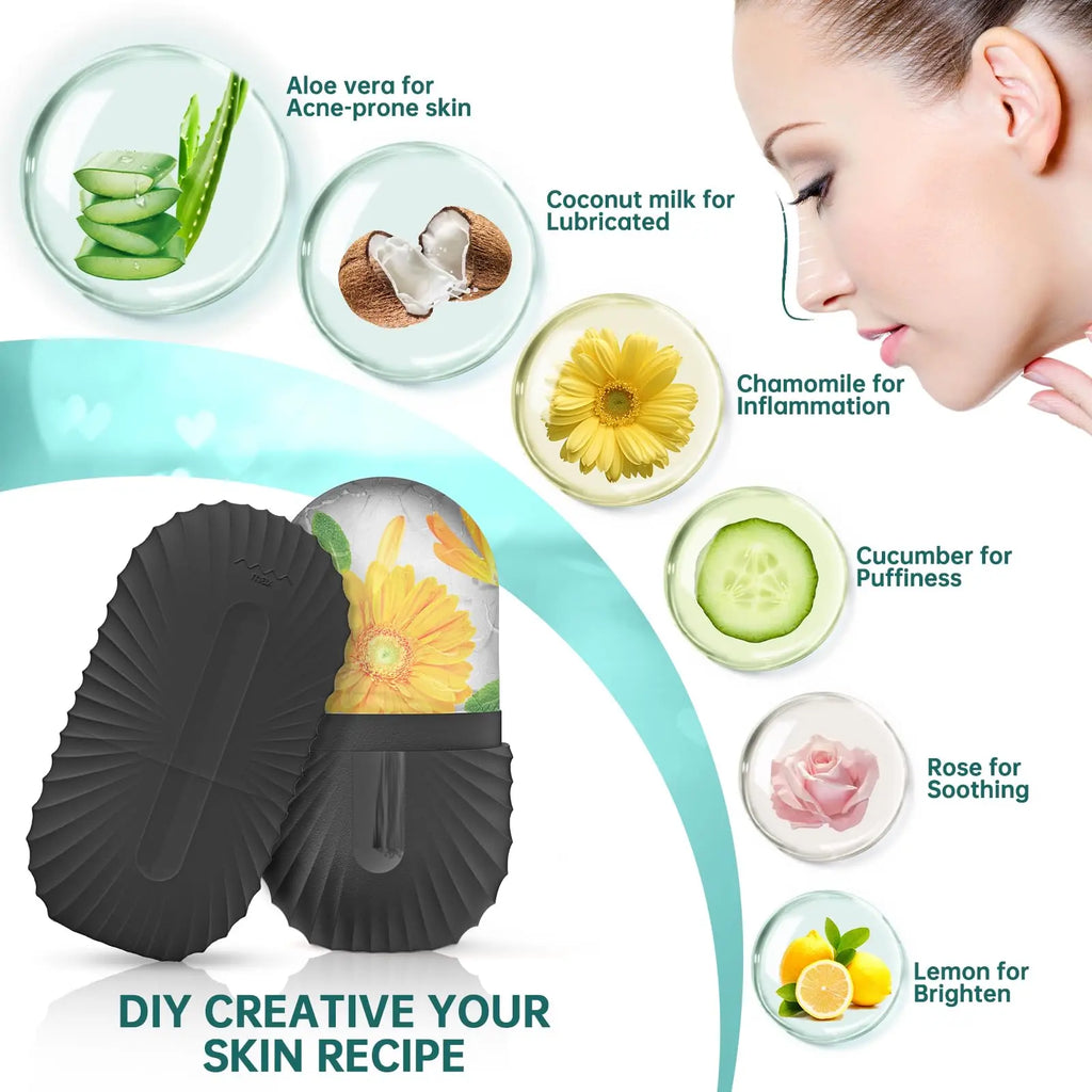 Ice Face Roller & Gua Sha Set — Facial Massage for Lifting & Contouring