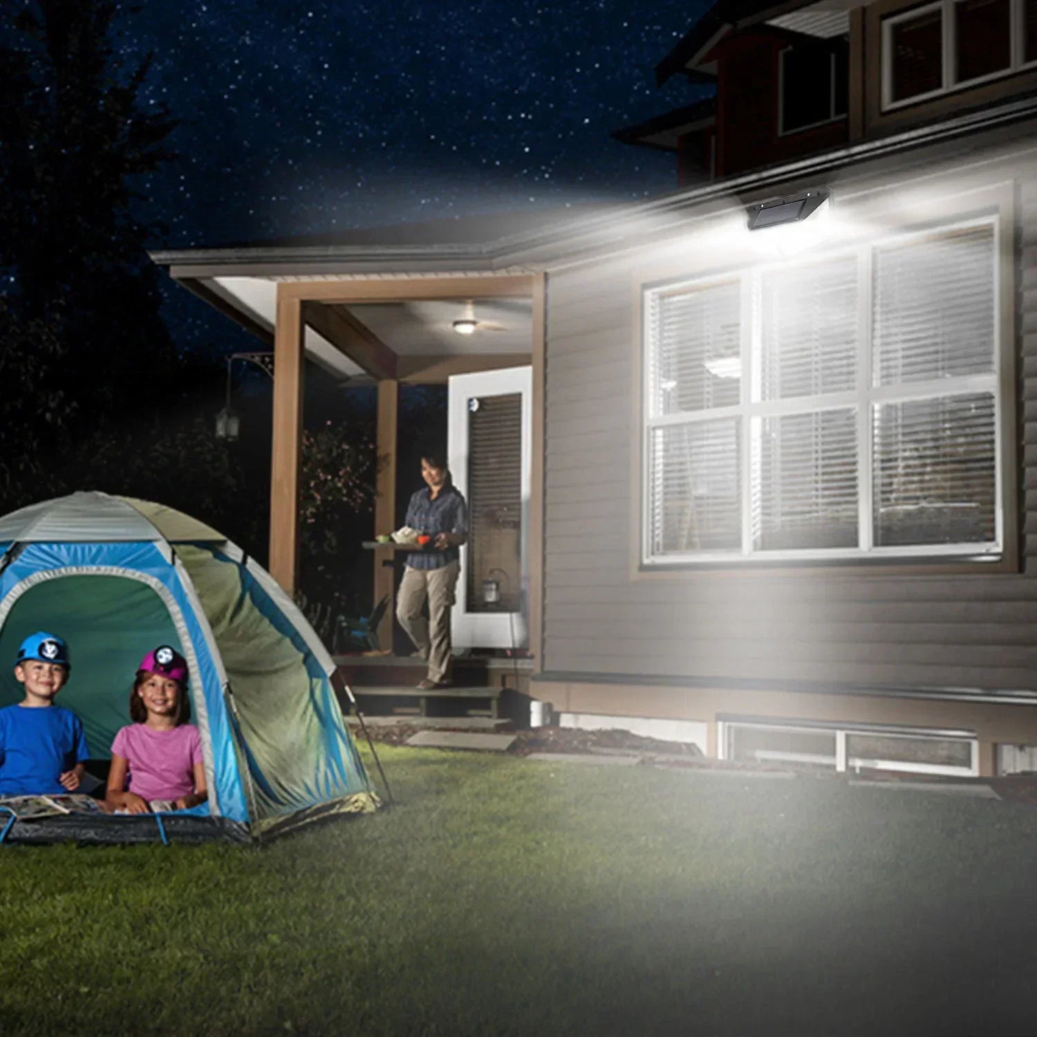 Solar-Powered Outdoor Spotlight with Motion Sensor