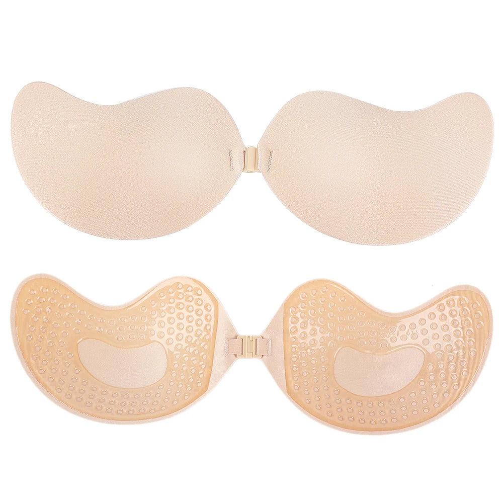 Invisible Strapless Push-Up Bra — Silicone Self-Adhesive, Backless