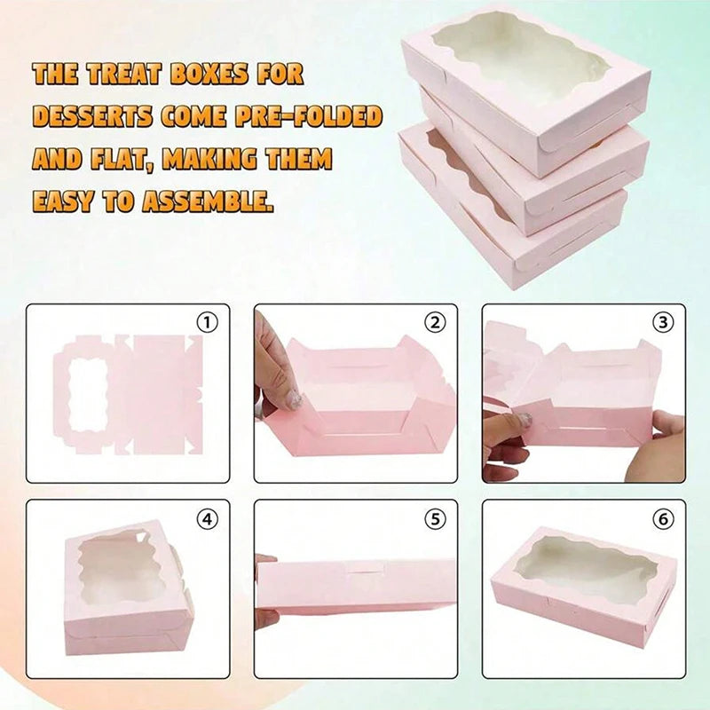 Kraft Paper Gift Boxes with Window — Cake, Candy & Chocolate Packaging for Weddings & Parties