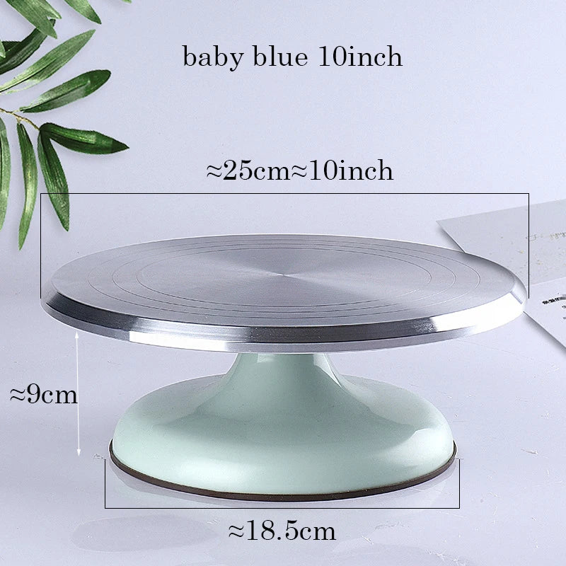 10-Inch Cake Decorating Turntable — Aluminum Alloy, Smooth Spin