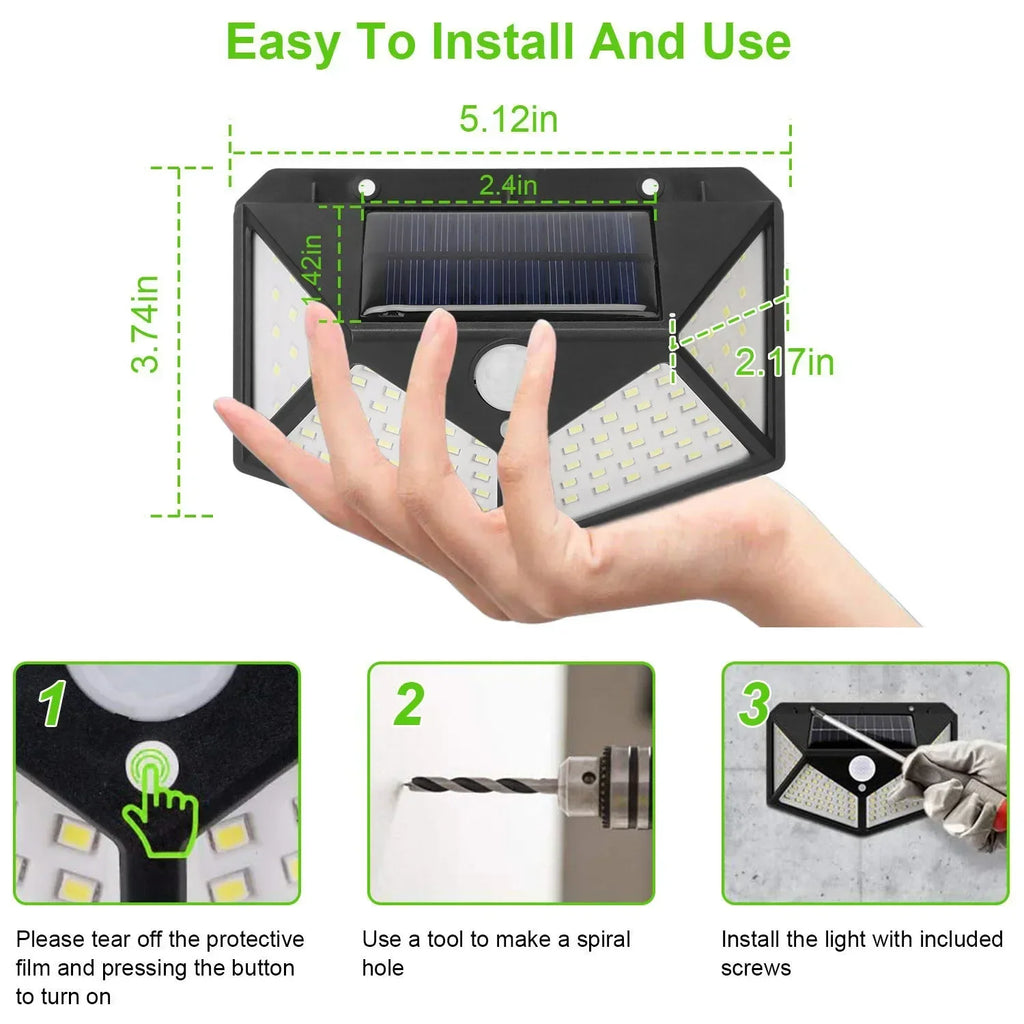 Solar-Powered Outdoor Spotlight with Motion Sensor