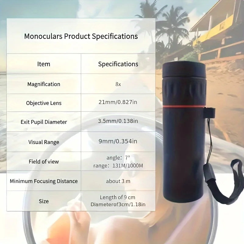 HD Monocular Telescope 2000x25 — Compact for Travel & Stargazing