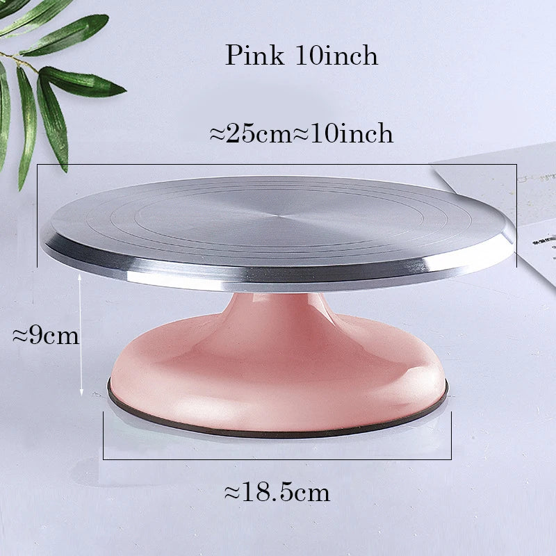 10-Inch Cake Decorating Turntable — Aluminum Alloy, Smooth Spin