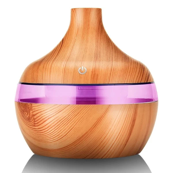 300ml Wood-Grain Ultrasonic Aroma Diffuser & Humidifier