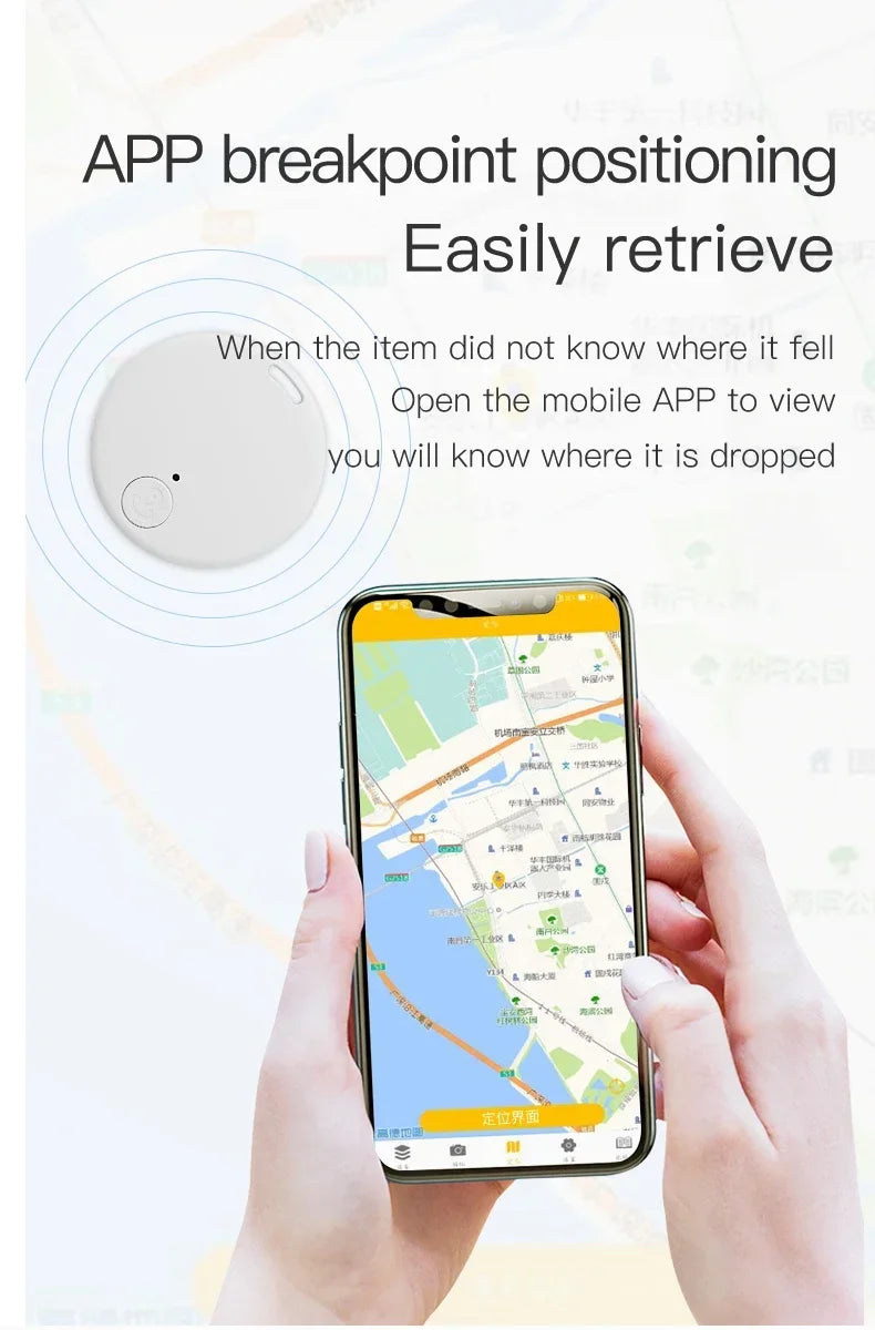 Bluetooth 5.0 Smart GPS Tracker — Anti-Lost Device for Pets, Kids & Wallets