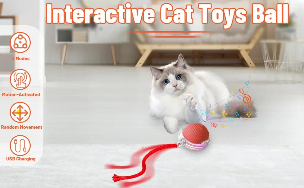 Smart Interactive Rolling Ball Cat Toy — Rechargeable