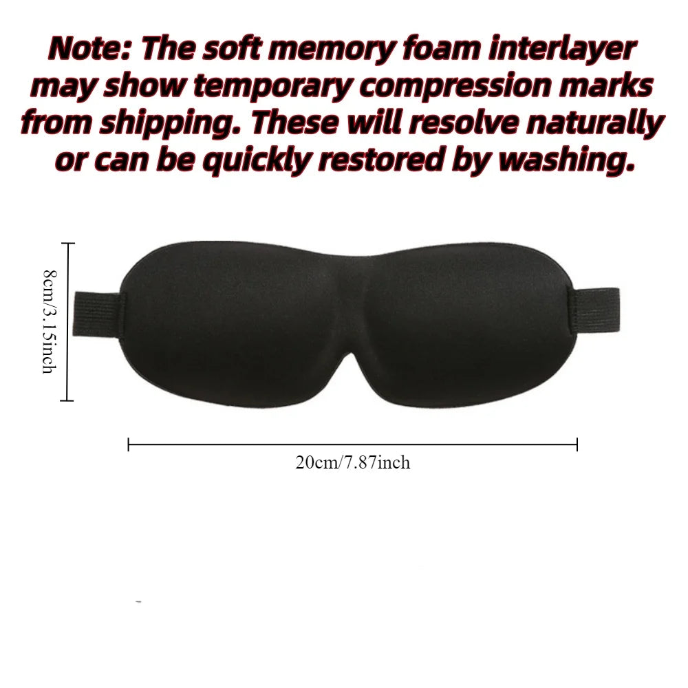 3D Memory Foam Sleep Mask — Light-Blocking Travel Eye Cover