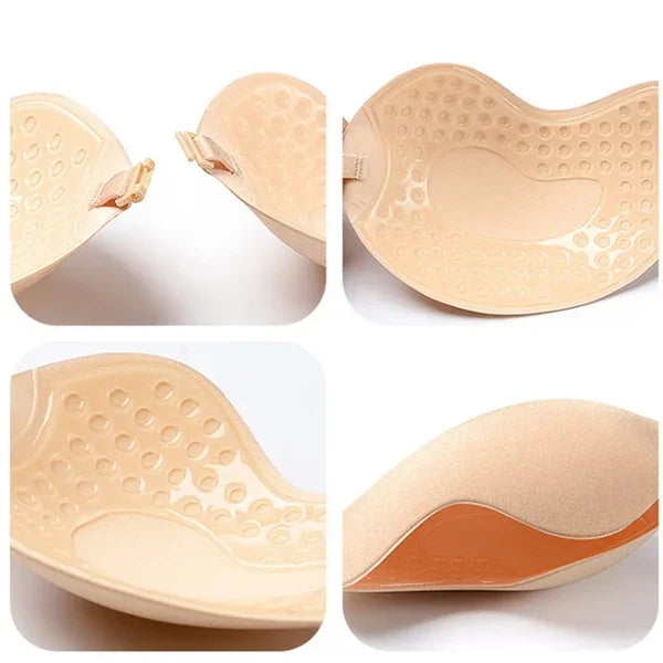 Invisible Strapless Push-Up Bra — Silicone Self-Adhesive, Backless