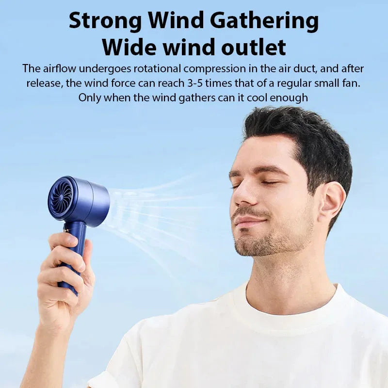 High-Speed Mini Handheld Fan — USB Fast Charging, Quiet & Portable