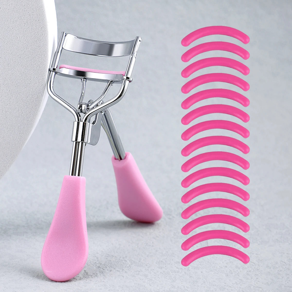 Portable Eyelash Curler with 15 Silicone Replacement Pads